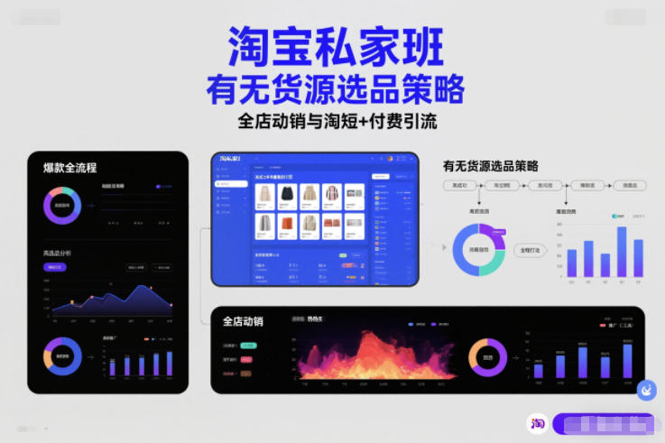 淘宝私家班,有无货源选品策略,高成功率爆款全流程打法,全店动销与淘短+付费引流(更新2026年08月05日) 淘宝私家班,有无货源选品策略,高成功率爆款全流程打法,全店动销与淘短+付费引流(更新2026年08月05日)