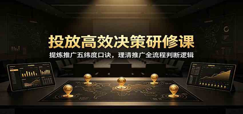投放高效决策研修课:提炼推广五纬度口诀,理清推广全流程判断逻辑 投放高效决策研修课:提炼推广五纬度口诀,理清推广全流程判断逻辑