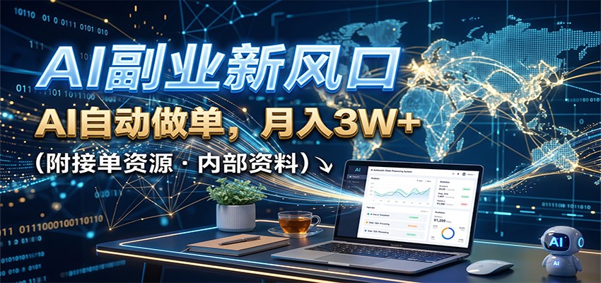 AI副业新风口,AI自动做单,月入3W+,附接单资源 AI副业新风口,AI自动做单,月入3W+,附接单资源