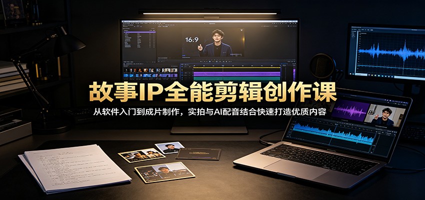 故事IP全能剪辑创作课:从软件入门到成片制作,实拍与AI配音结合快速打造优质内容 故事IP全能剪辑创作课:从软件入门到成片制作,实拍与AI配音结合快速打造优质内容