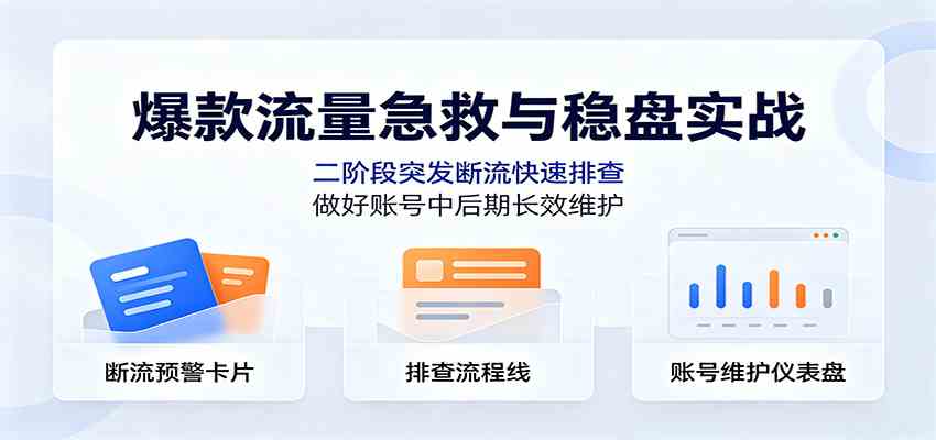 爆款流量急救与稳盘实战:二阶段突发断流快速排查,做好账号中后期长效维护 爆款流量急救与稳盘实战:二阶段突发断流快速排查,做好账号中后期长效维护