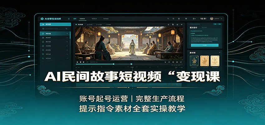 AI民间故事短视频变现课:账号起号运营,完整生产流程,提示指令素材全套实操教学 AI民间故事短视频变现课:账号起号运营,完整生产流程,提示指令素材全套实操教学