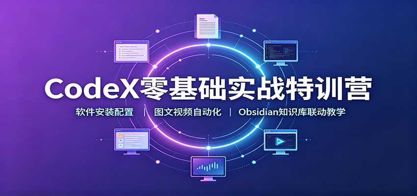 CodeX零基础实战特训营:软件安装配置,图文视频自动化,Obsidian知识库联动教学 CodeX零基础实战特训营:软件安装配置,图文视频自动化,Obsidian知识库联动教学