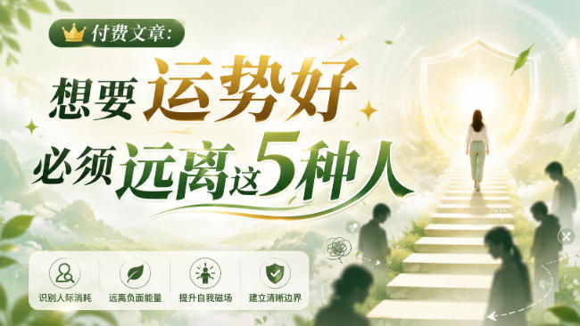 付费文章:想要运势好,必须远离这5种人 付费文章:想要运势好,必须远离这5种人