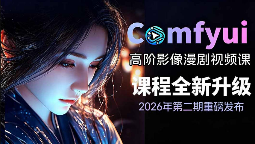 2026新版ComfyUI漫剧动画全流程实战课,0基础入门到进阶全流程动态漫,轻松实现流量变现 2026新版ComfyUI漫剧动画全流程实战课,0基础入门到进阶全流程动态漫,轻松实现流量变现