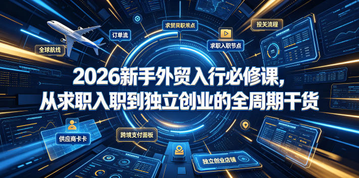 2026新手外贸入行必修课,从求职入职到独立创业的全周期干货