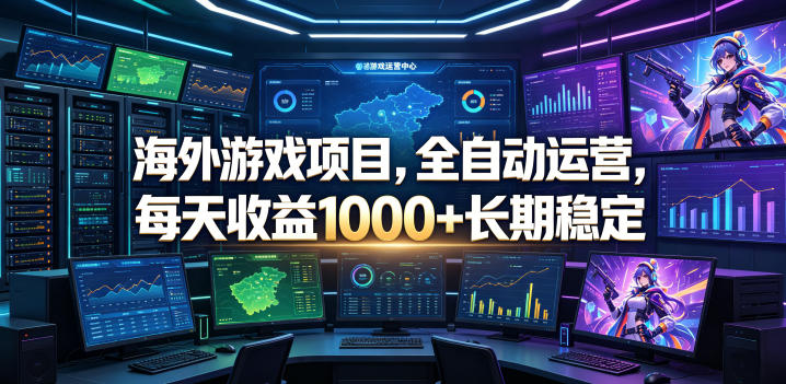海外游戏项目，全自动运营，每天收益1000+长期稳定【揭秘】