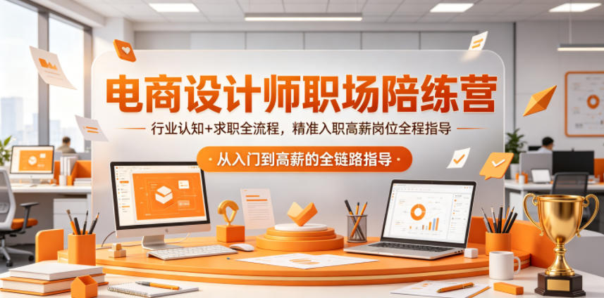 电商设计师职场陪练营，行业认知+求职全流程，精准入职高薪岗位全程指导