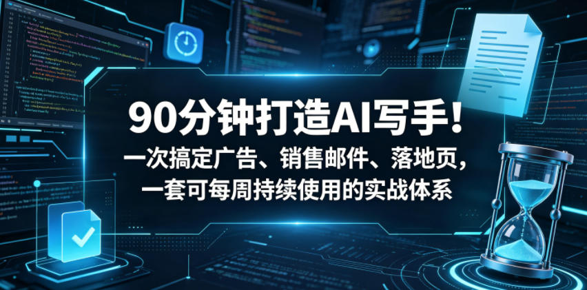 90分钟打造AI写手！一次搞定广告、销售邮件、落地页，一套可每周持续使用的实战体系【原创双语字幕】