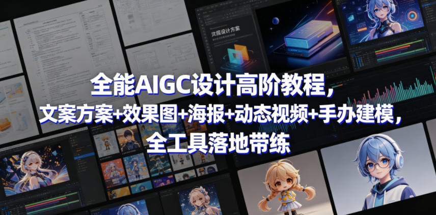 全能AIGC设计高阶教程,文案方案+效果图+海报+动态视频+手办建模,全工具落地带练 全能AIGC设计高阶教程,文案方案+效果图+海报+动态视频+手办建模,全工具落地带练