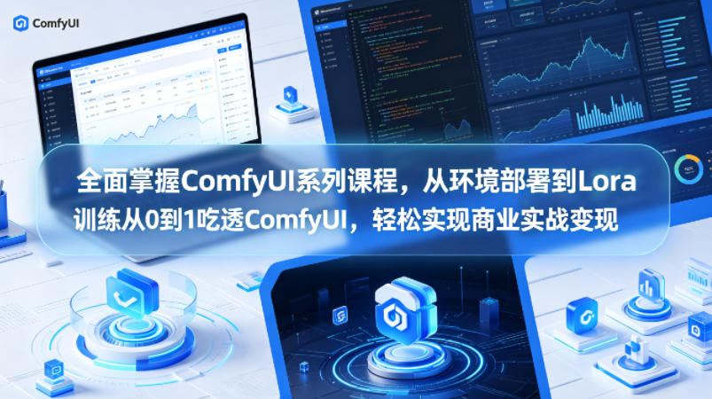 全面掌握ComfyUI系列课程,从环境部署到Lora训练从0到1吃透ComfyUI,轻松实现商业实战变现