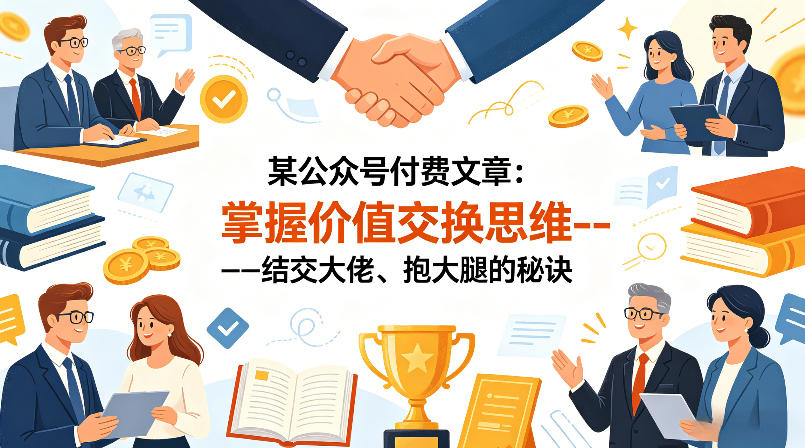 某公众号付费文章:掌握价值交换思维—-结交大佬、抱大腿的秘诀