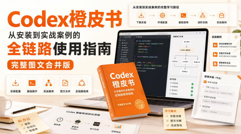 Codex橙皮书,从安装到实战案例的全链路使用指南,完整图文合并版 Codex橙皮书,从安装到实战案例的全链路使用指南,完整图文合并版