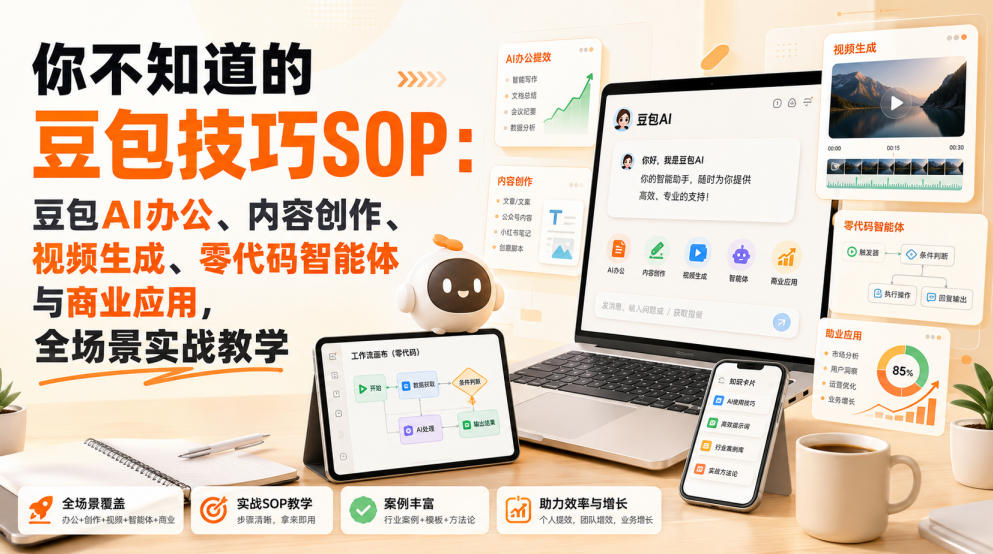 你不知道的豆包技巧SOP:豆包AI办公、内容创作、视频生成、零代码智能体与商业应用,全场景实战教学 你不知道的豆包技巧SOP:豆包AI办公、内容创作、视频生成、零代码智能体与商业应用,全场景实战教学