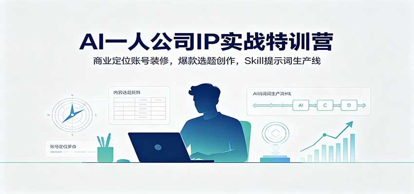 AI一人公司IP实战特训营:商业定位账号装修,爆款选题创作,Skill提示词生产线 AI一人公司IP实战特训营:商业定位账号装修,爆款选题创作,Skill提示词生产线