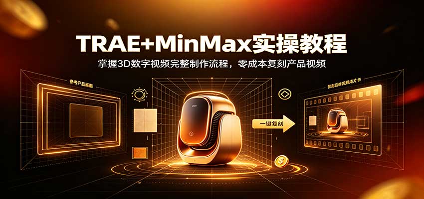 TRAE+MinMax实操教程:3D数字视频完整制作流程,零成本复刻产品视频 TRAE+MinMax实操教程:3D数字视频完整制作流程,零成本复刻产品视频