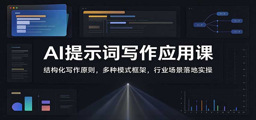 AI提示词写作应用课：结构化写作原则，多种模式框架，行业场景落地实操
