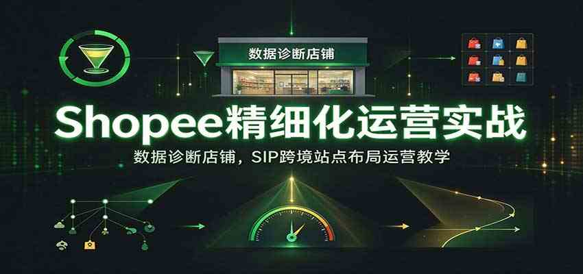 Shopee精细化运营实战：数据诊断店铺，SIP跨境站点布局运营教学【进阶】